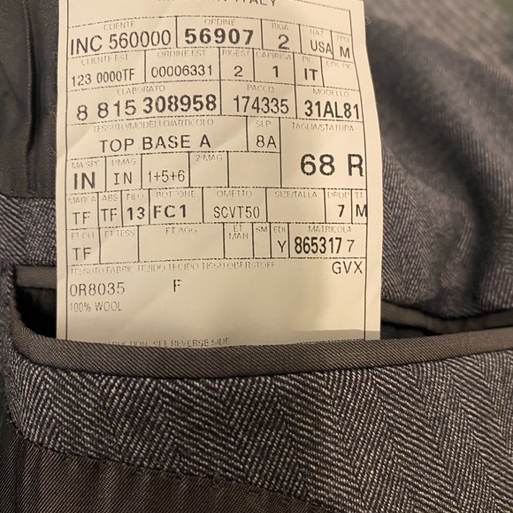 Tom Ford 3 piece suit herringbone stripe gray see info size measurements wool - Picture 11 of 16